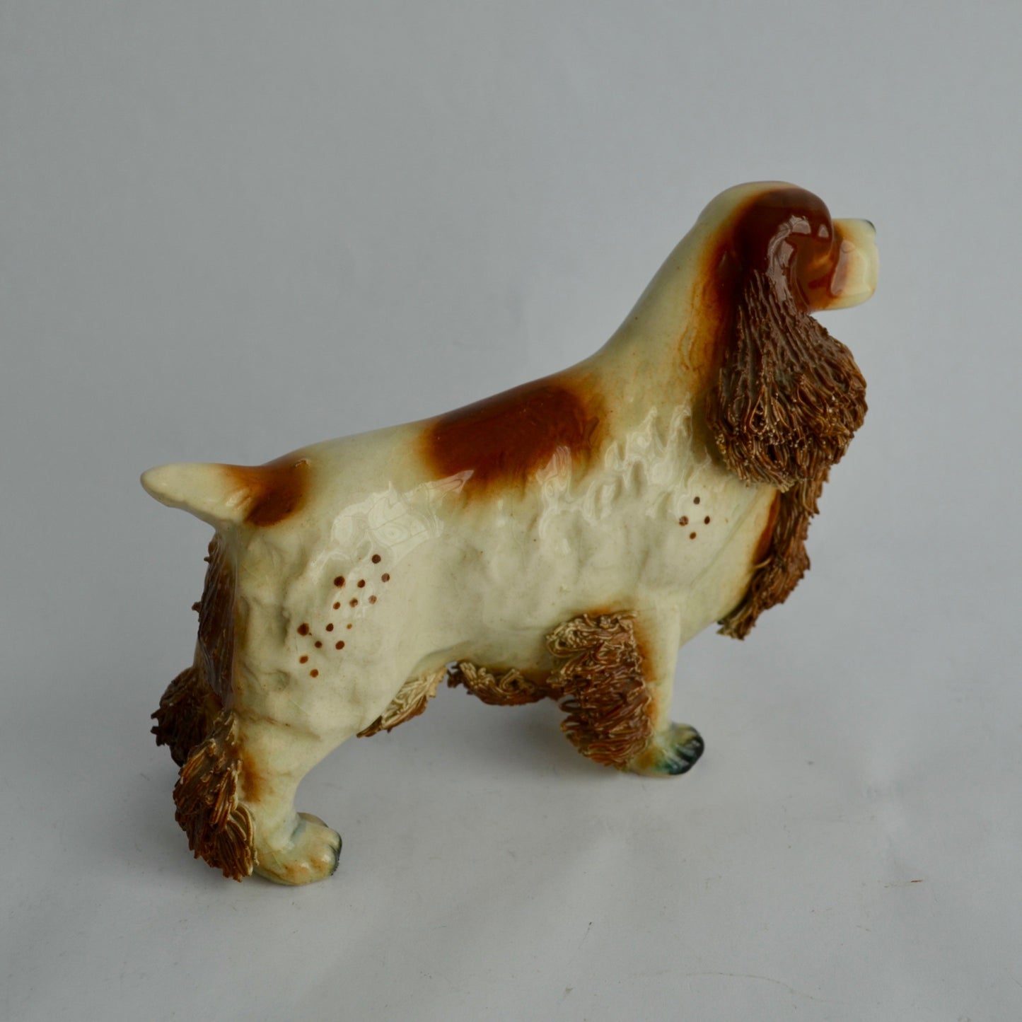 Vintage Springer Spaniel Brown White Spaghetti Porcelain Figurine