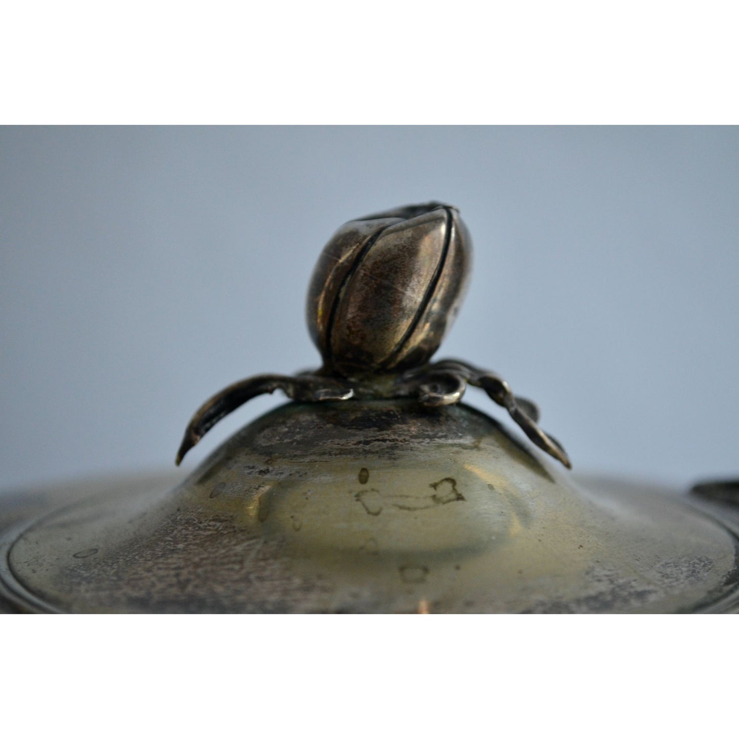 Antique Silver Tilting Tea Kettle with Warmer and Stand