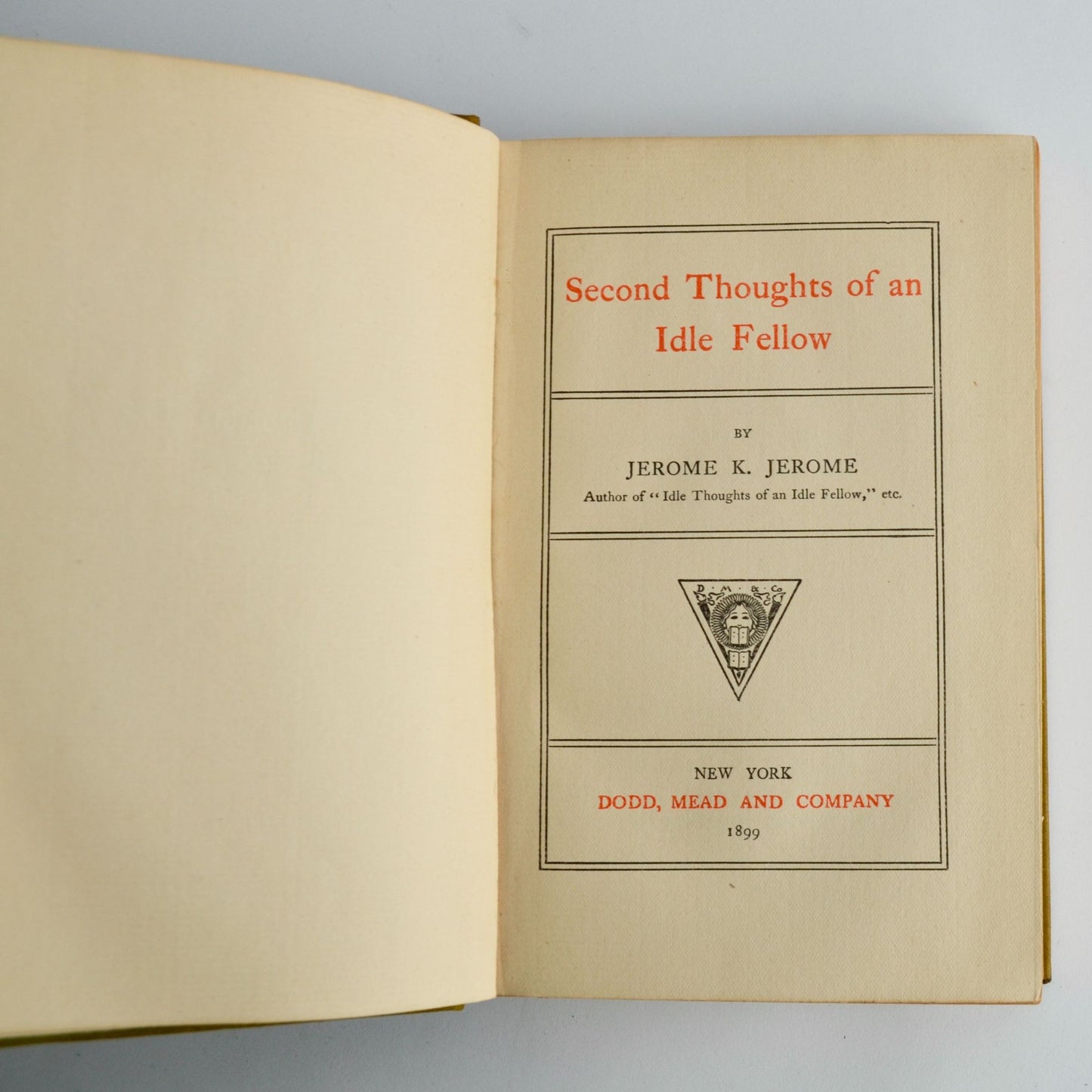 Second Thoughts of an Idle Fellow Jerome K 1899 Antique Book HC
