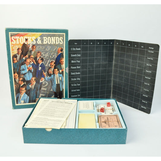 Vintage 1964 3M Stocks & Bonds Bookshelf Game Lightly Played