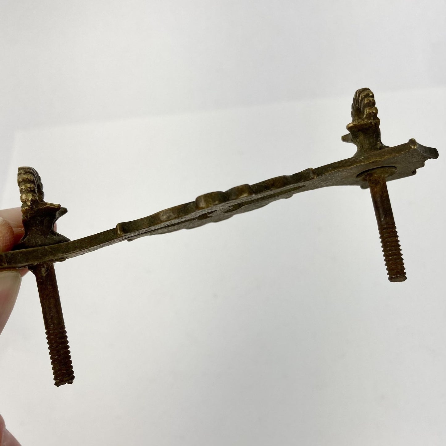 Antique Brass Drop-Bail Drawer Pull Ornate Victorian FOR PARTS OR REPAIR