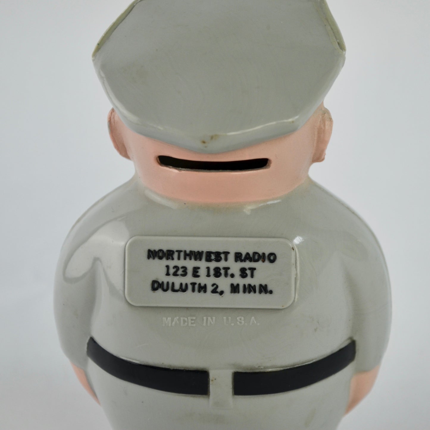 RCA Joe Silverama Plastic Coinbank Vintage Northwest Radio Duluth MN