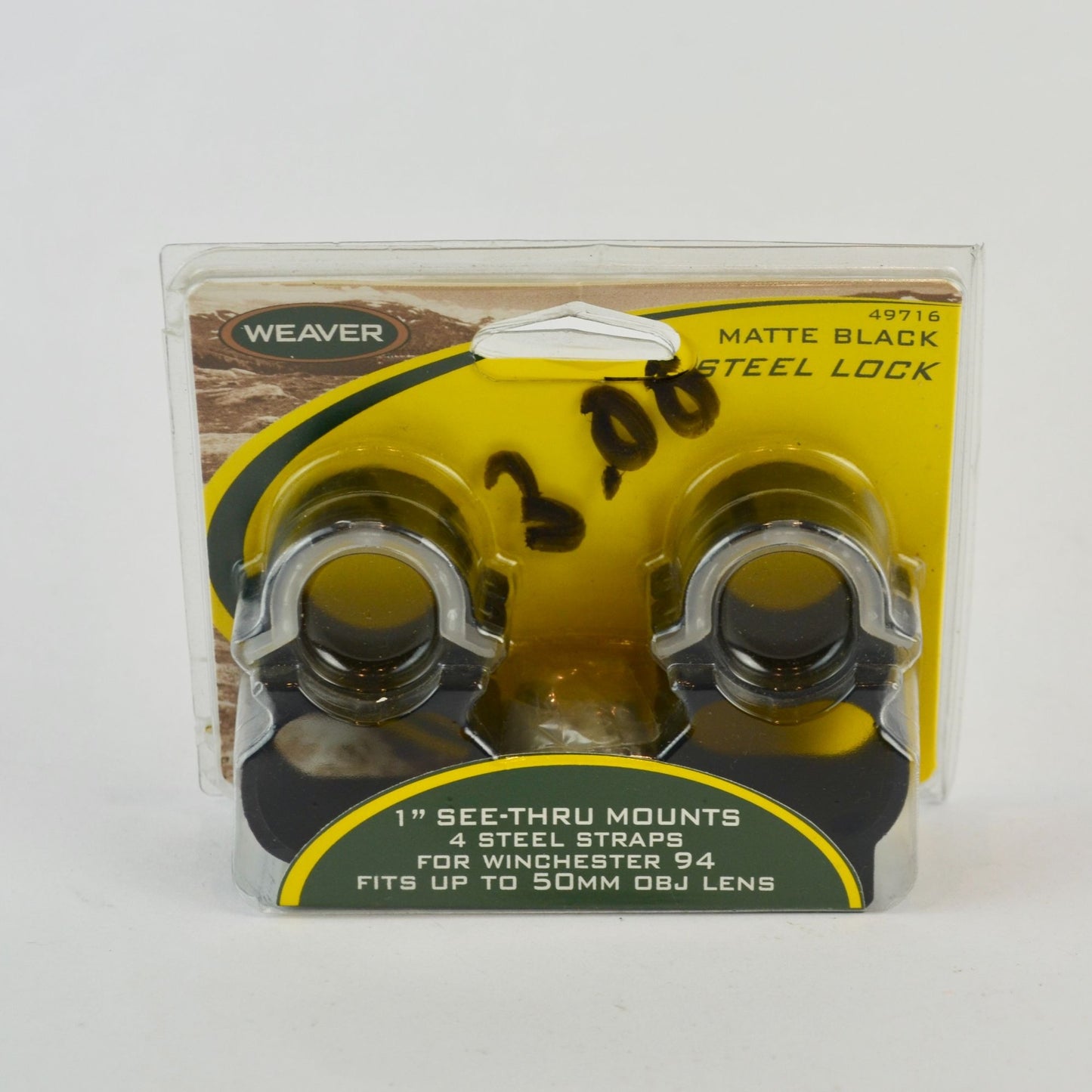 Weaver 49716 Scope Rings Matte Black 1" See-Thru Mounts for Winchester 94 NEW