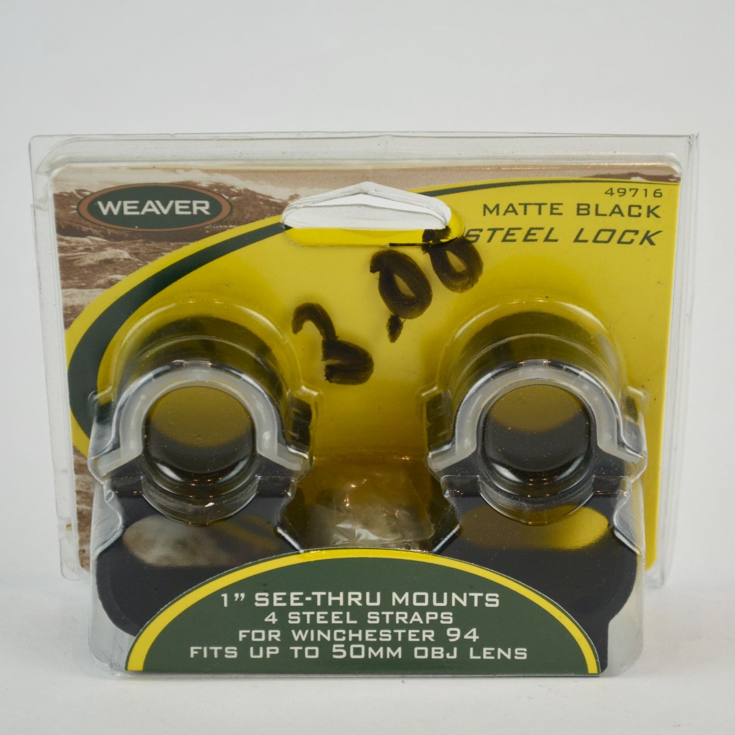 Weaver 49716 Scope Rings Matte Black 1" See-Thru Mounts for Winchester 94 NEW