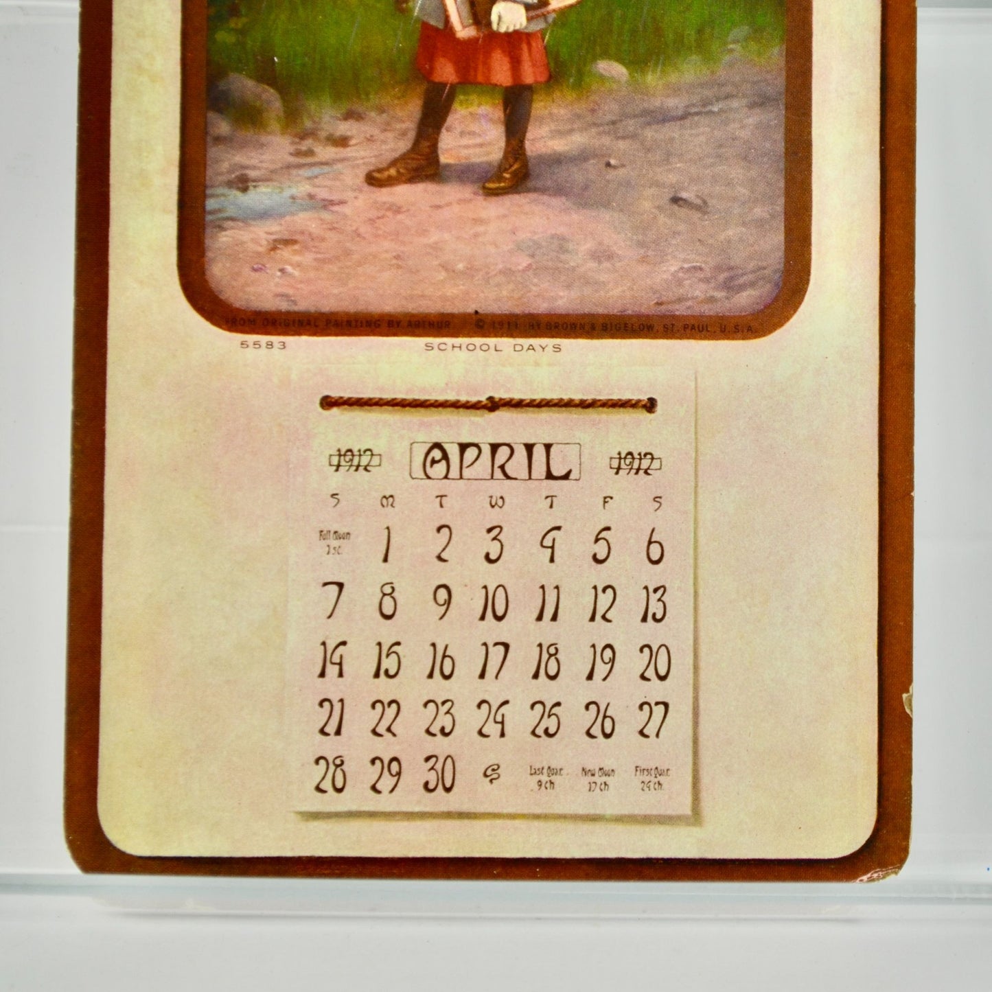 1912 Advertising Calendar April State Savings Bank Lynn Massachusetts