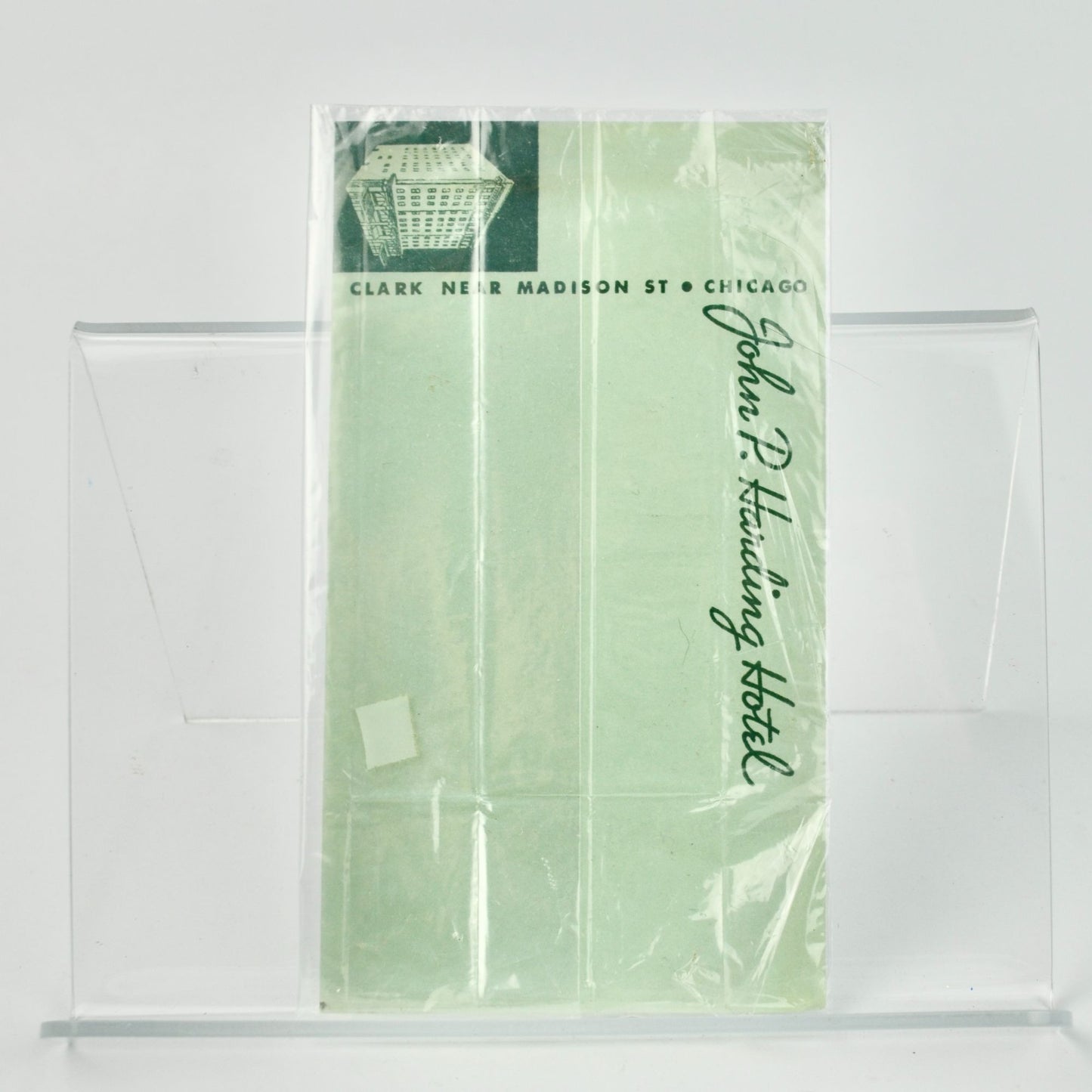 1933 John P Harding Hotel Chicago Illinois Flyer & Envelope