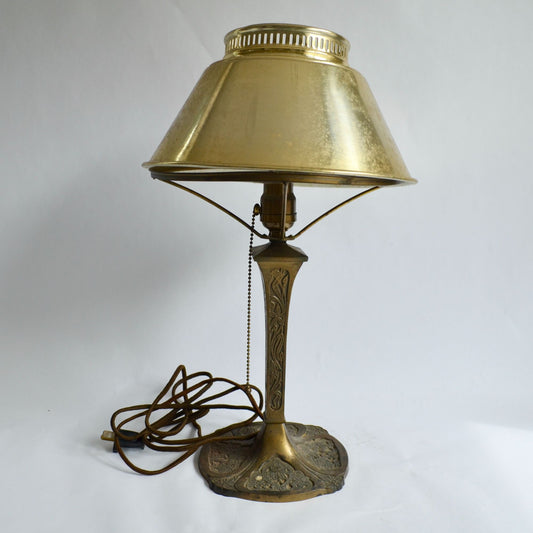 Art Nouveau Brass Lamp Vintage Antique