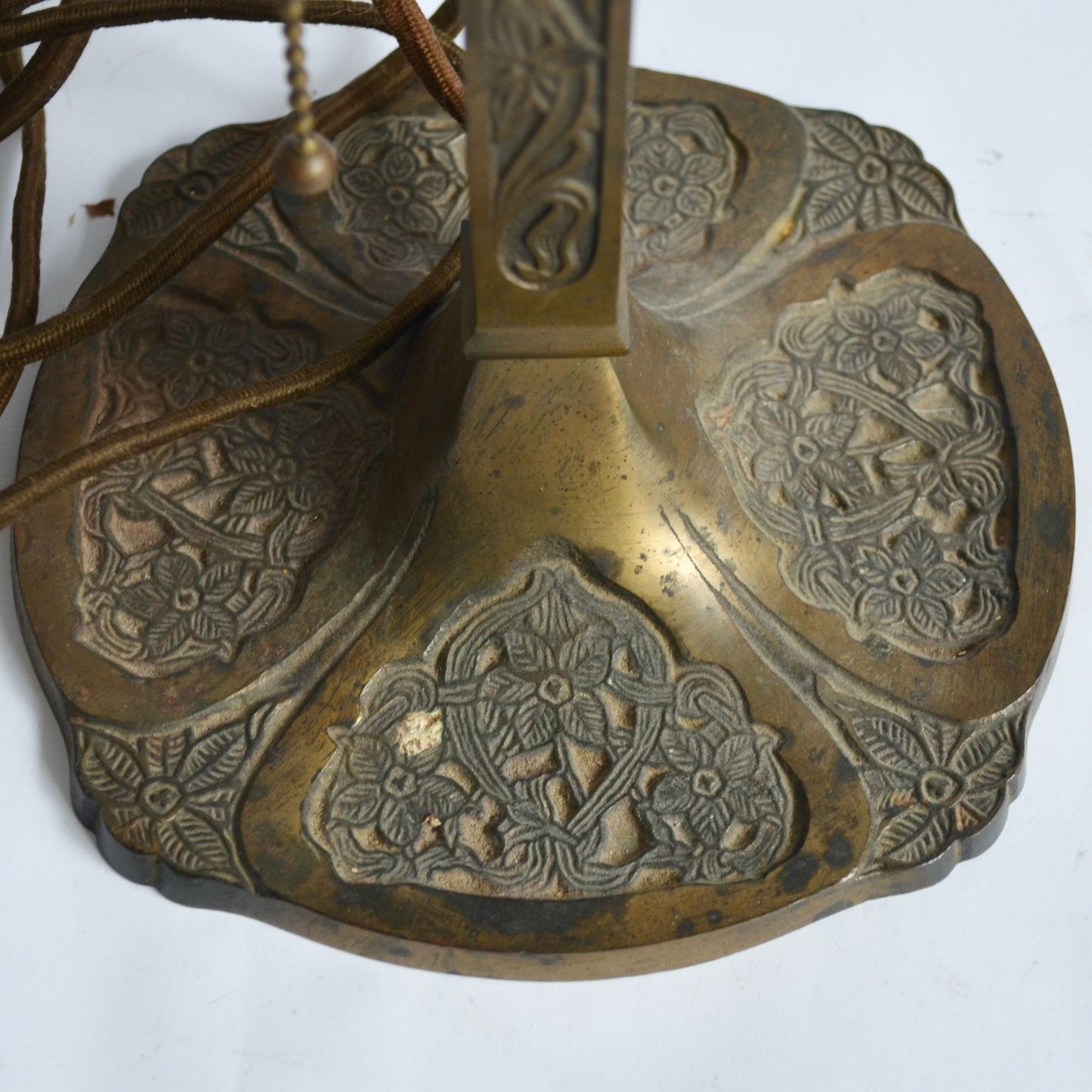 Art Nouveau Brass Lamp Vintage Antique