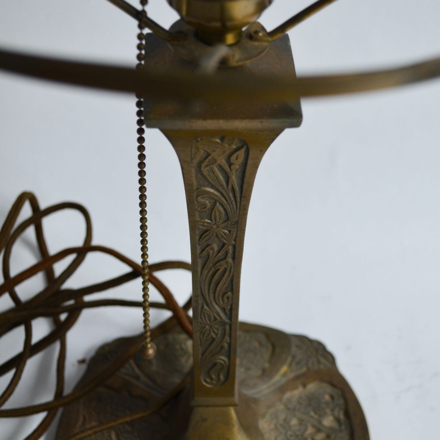 Art Nouveau Brass Lamp Vintage Antique