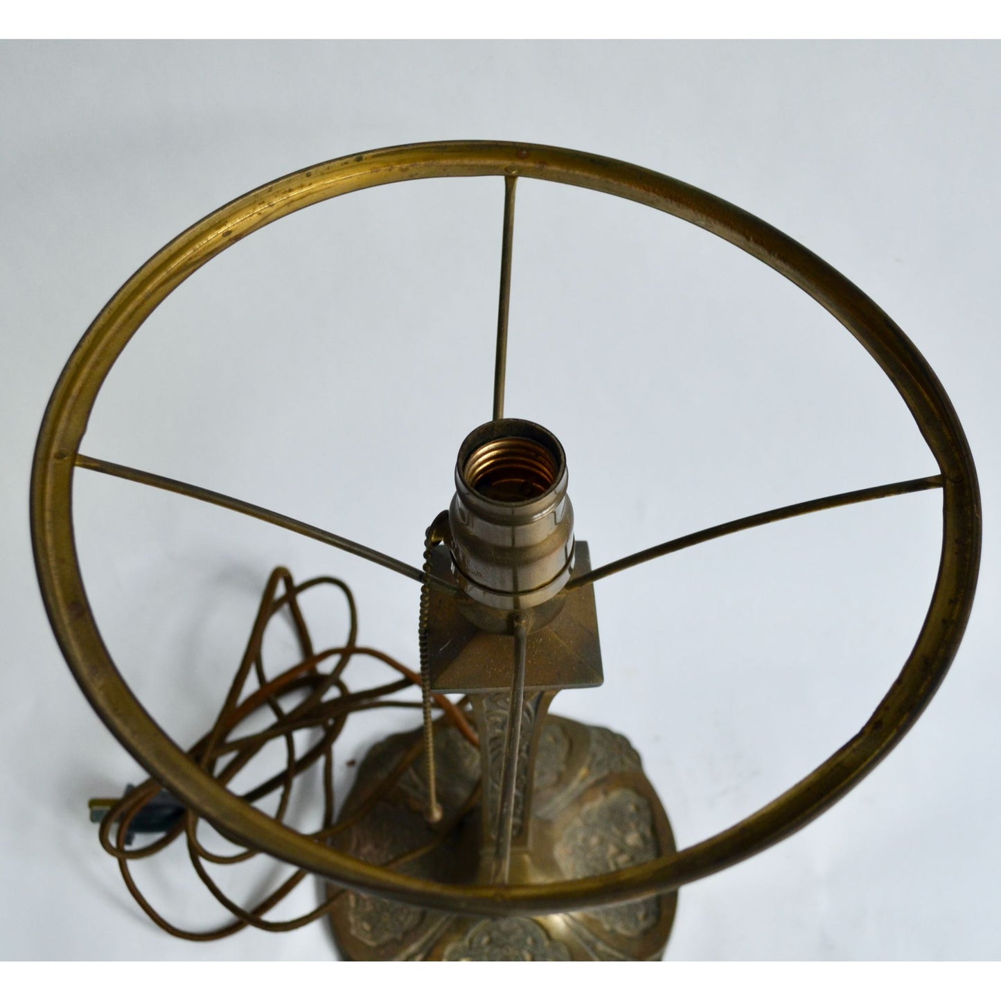 Art Nouveau Brass Lamp Vintage Antique