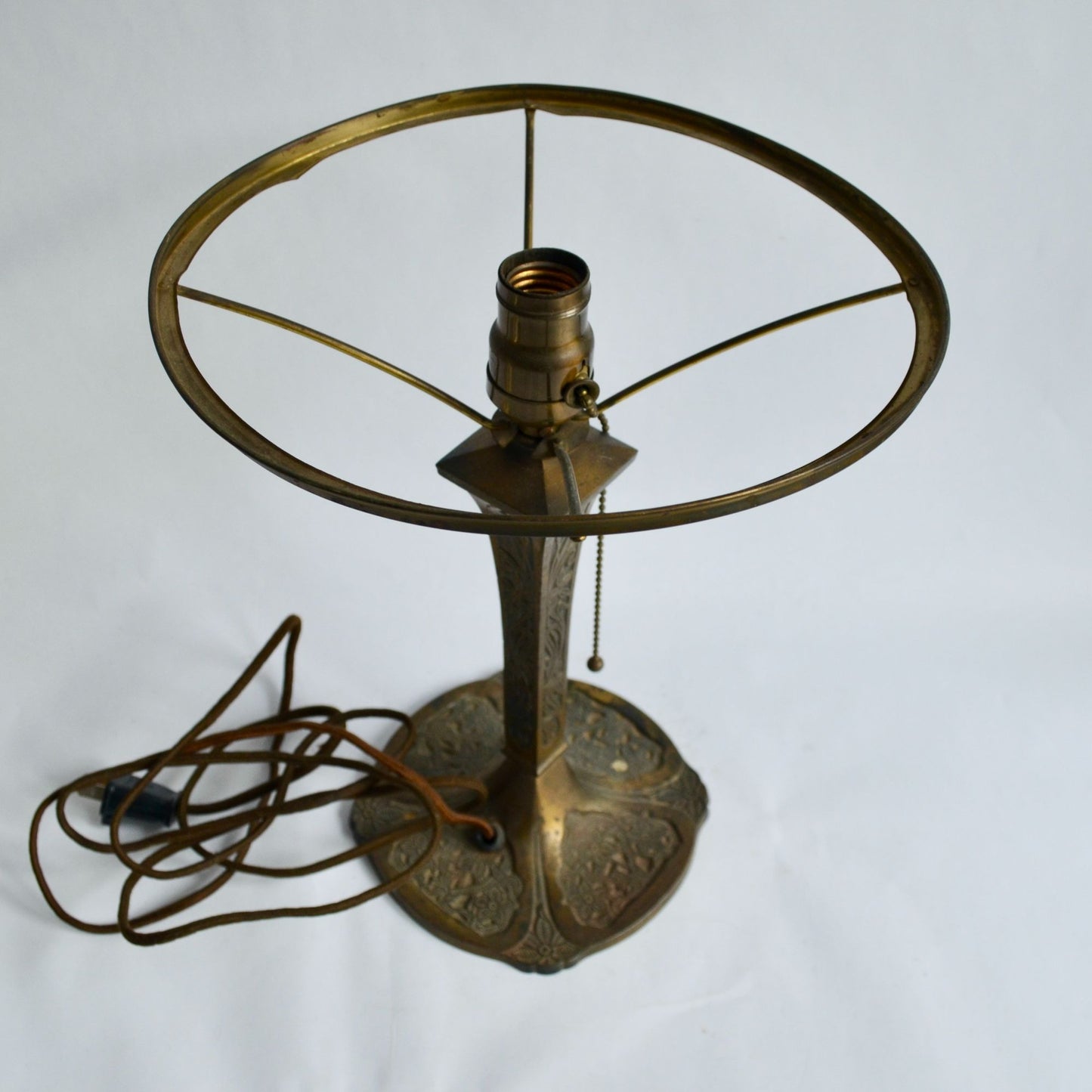 Art Nouveau Brass Lamp Vintage Antique