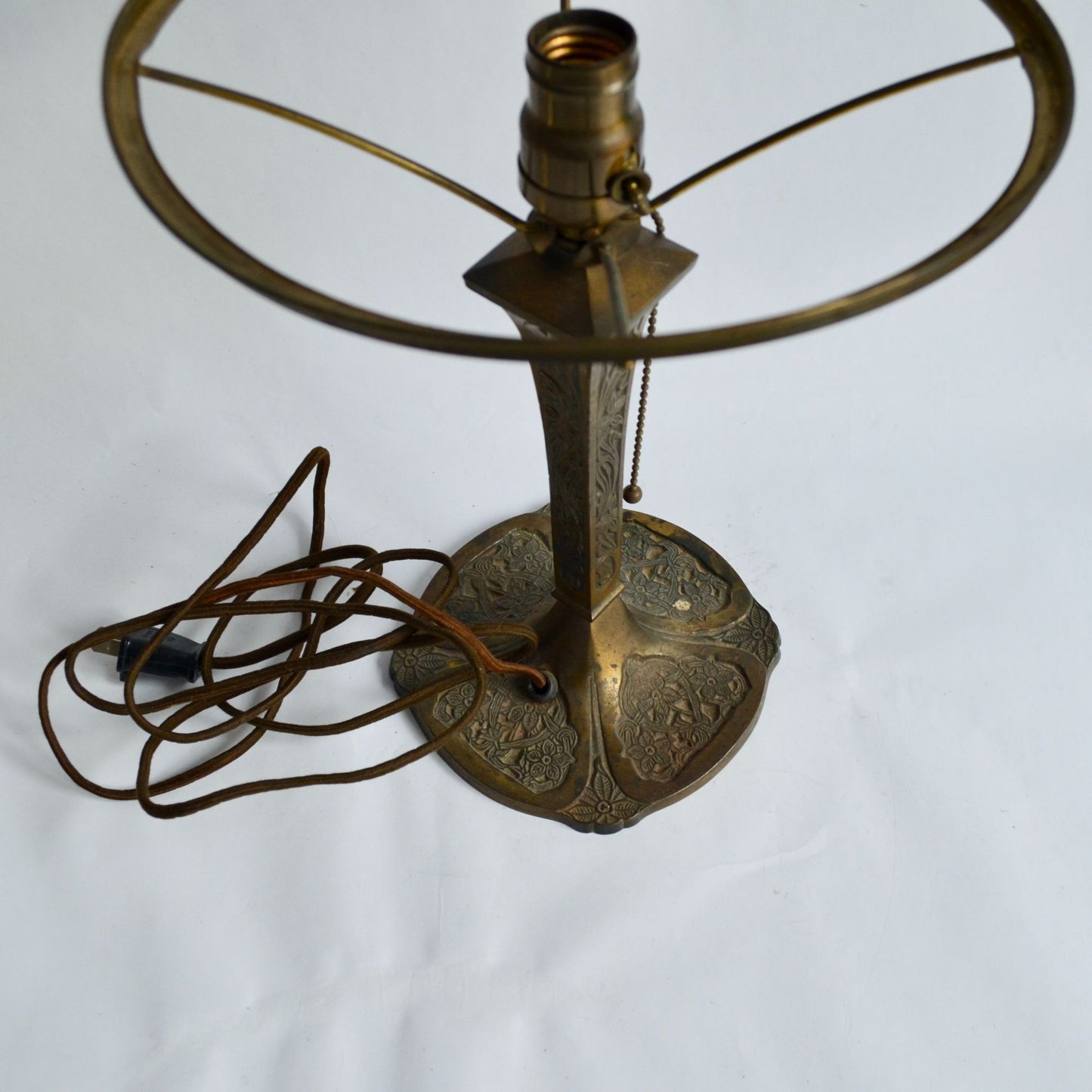Art Nouveau Brass Lamp Vintage Antique
