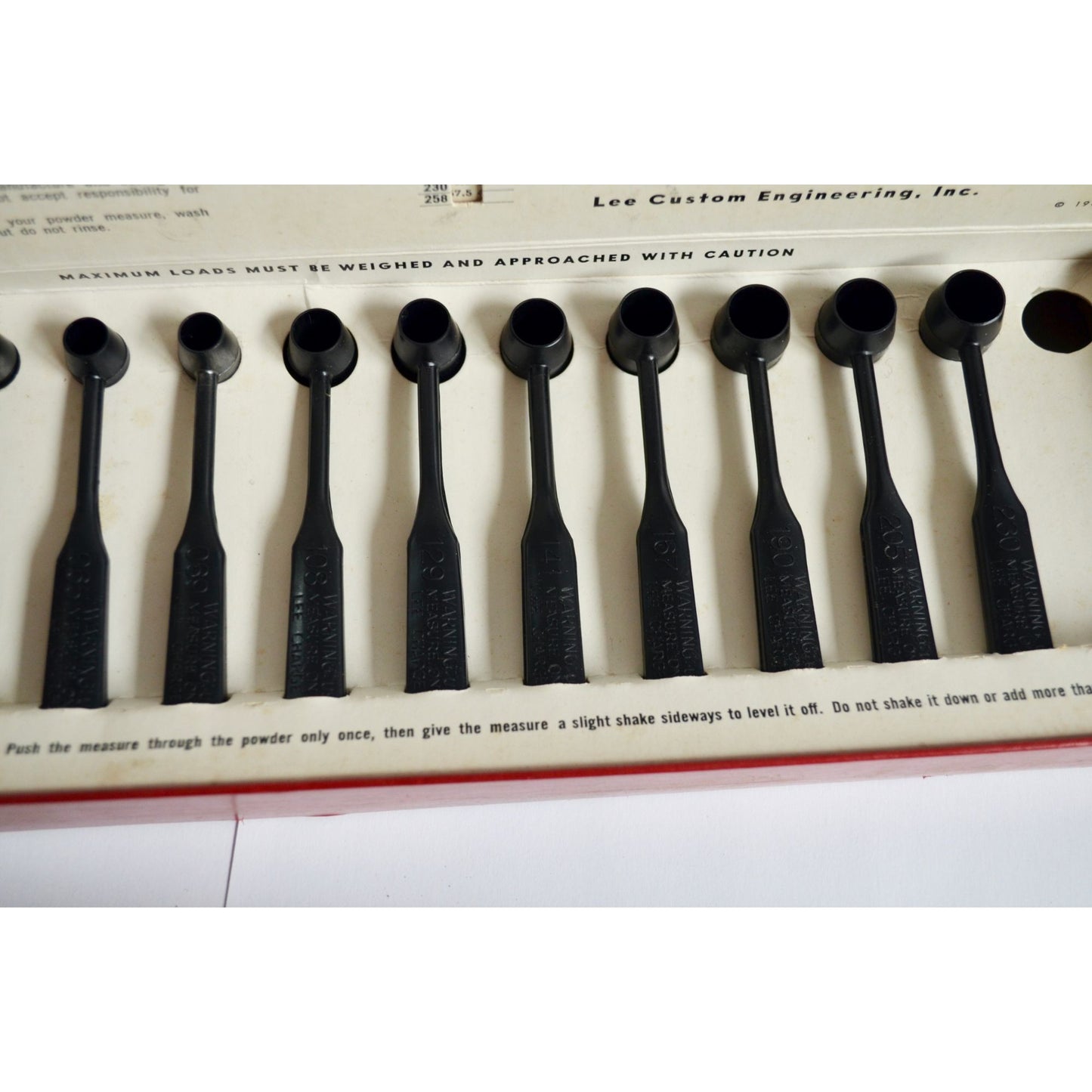 Vintage Lee Powder Measure Kit Black Powder Measures & Slide Chart Muzzleloading