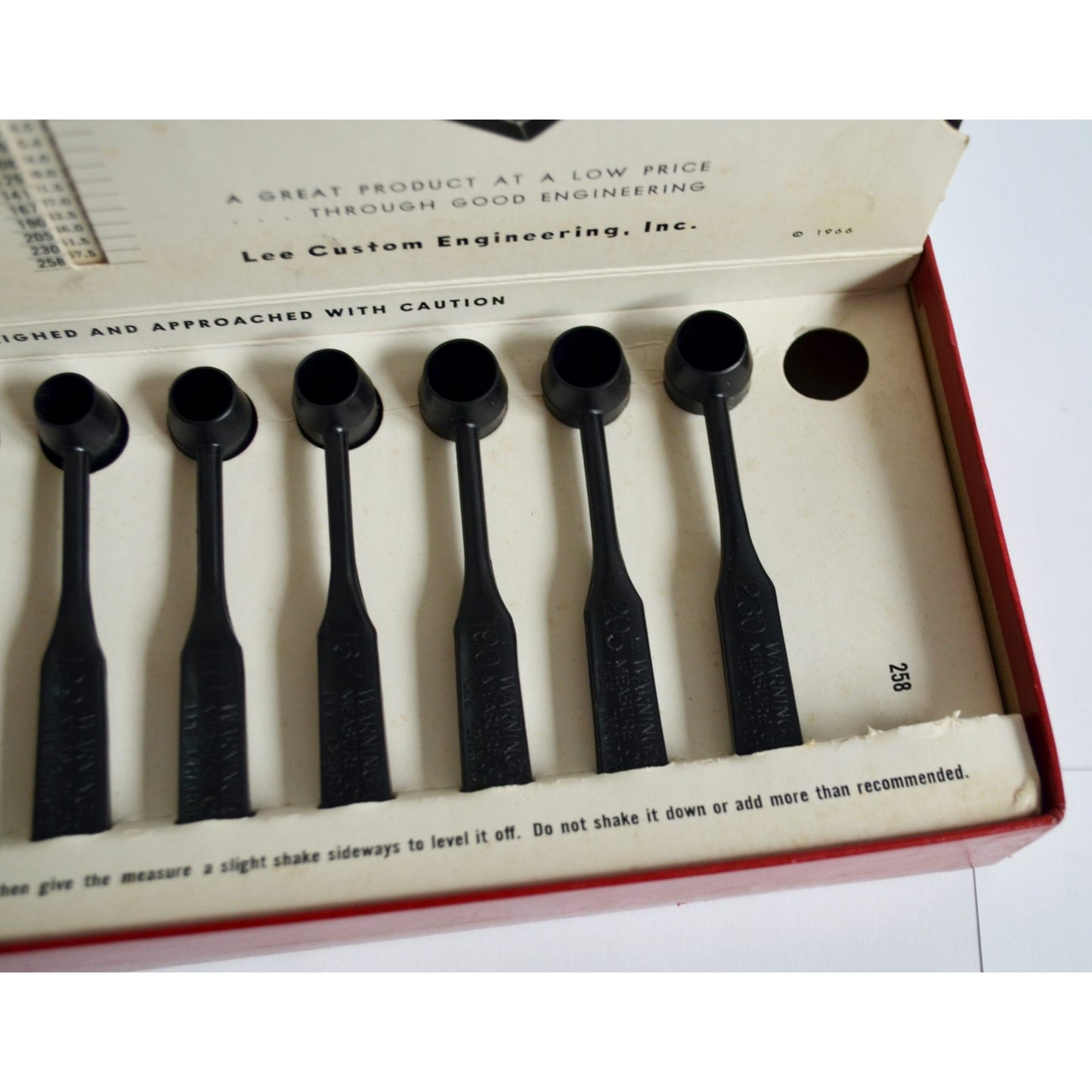 Vintage Lee Powder Measure Kit Black Powder Measures & Slide Chart Muzzleloading
