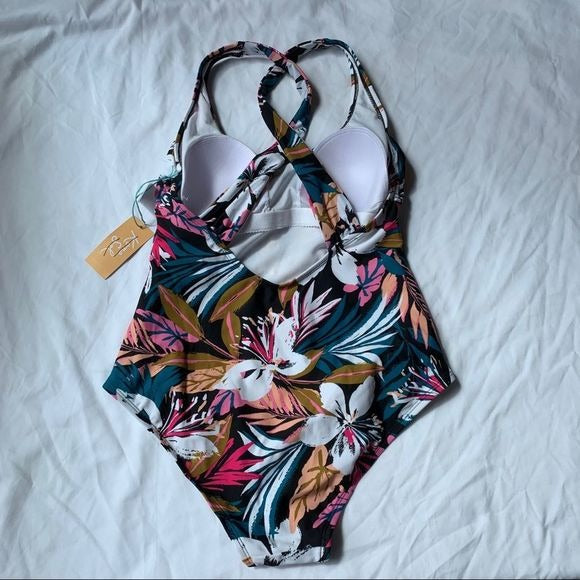 New Kona Sol Multicolored One Piece Swimsuit Medium