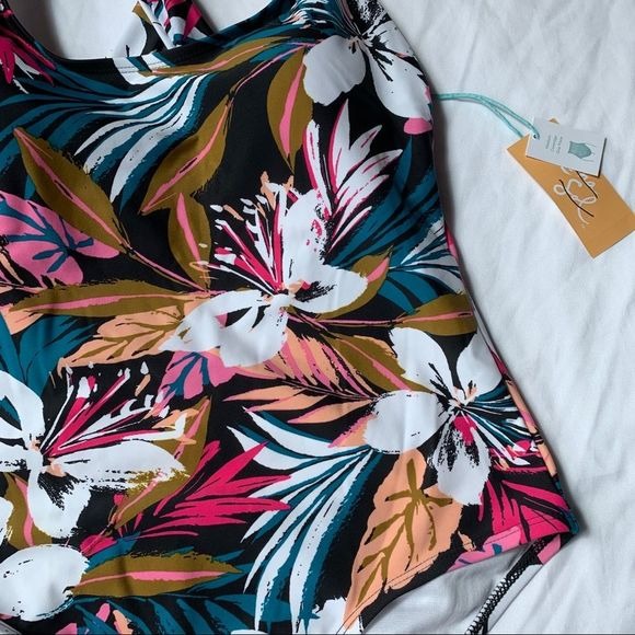 New Kona Sol Multicolored One Piece Swimsuit Medium