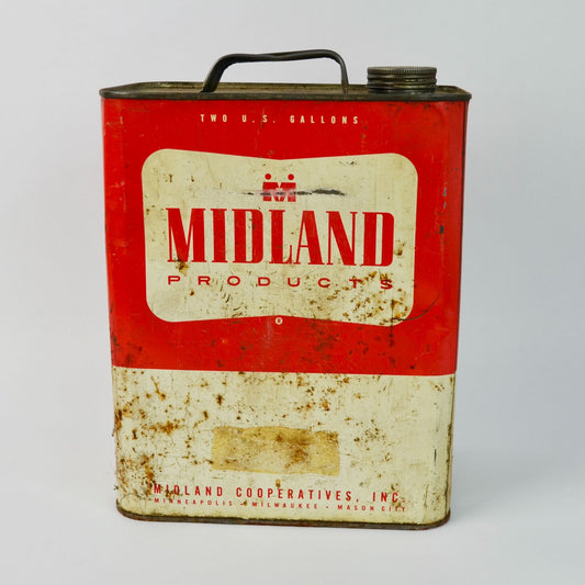 Vintage Midland Products 2-Gallon Oil Can Minneapolis MN Milwaukee WI Mason City