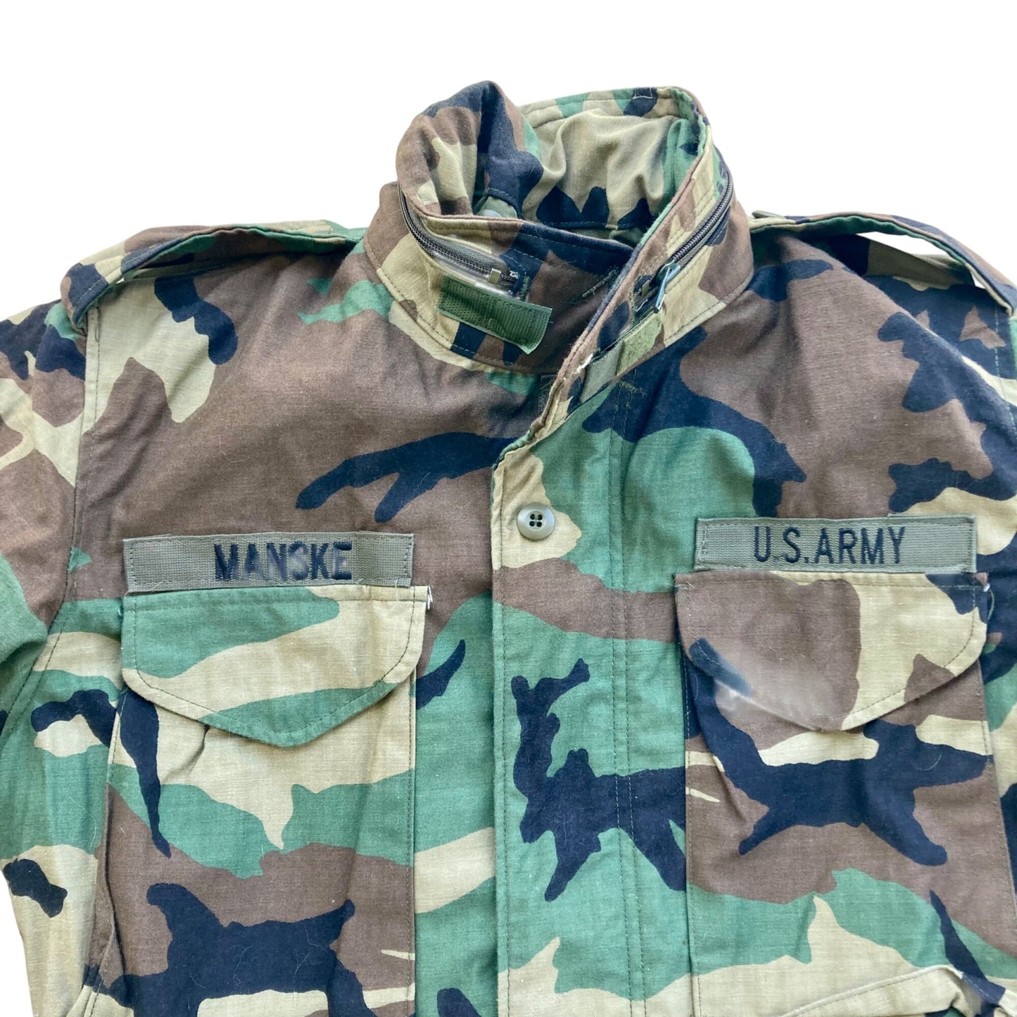 US Army Cold Weather Field Jacket Small-Long Woodland Camo Coat M65 Camouflage