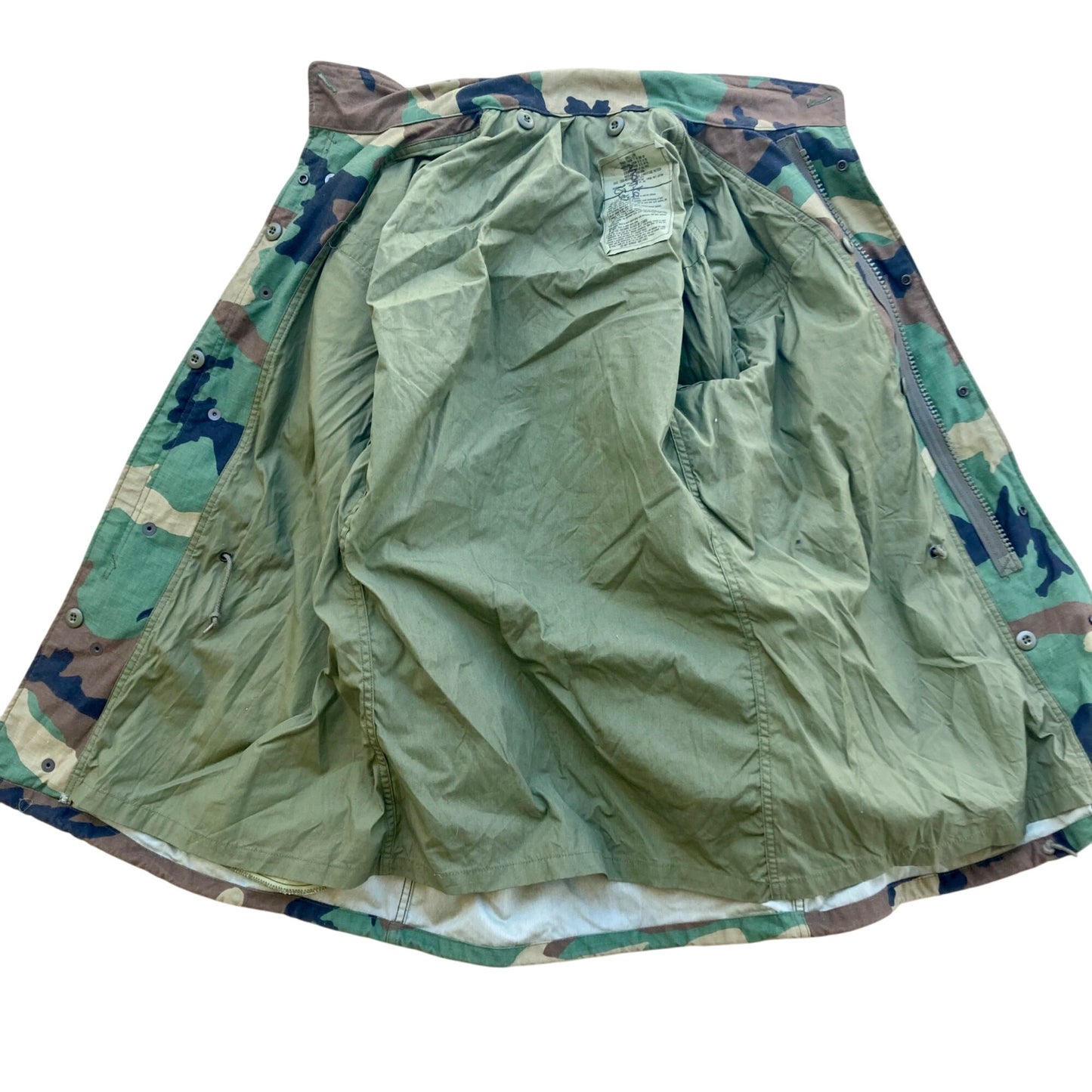 US Army Cold Weather Field Jacket Small-Long Woodland Camo Coat M65 Camouflage