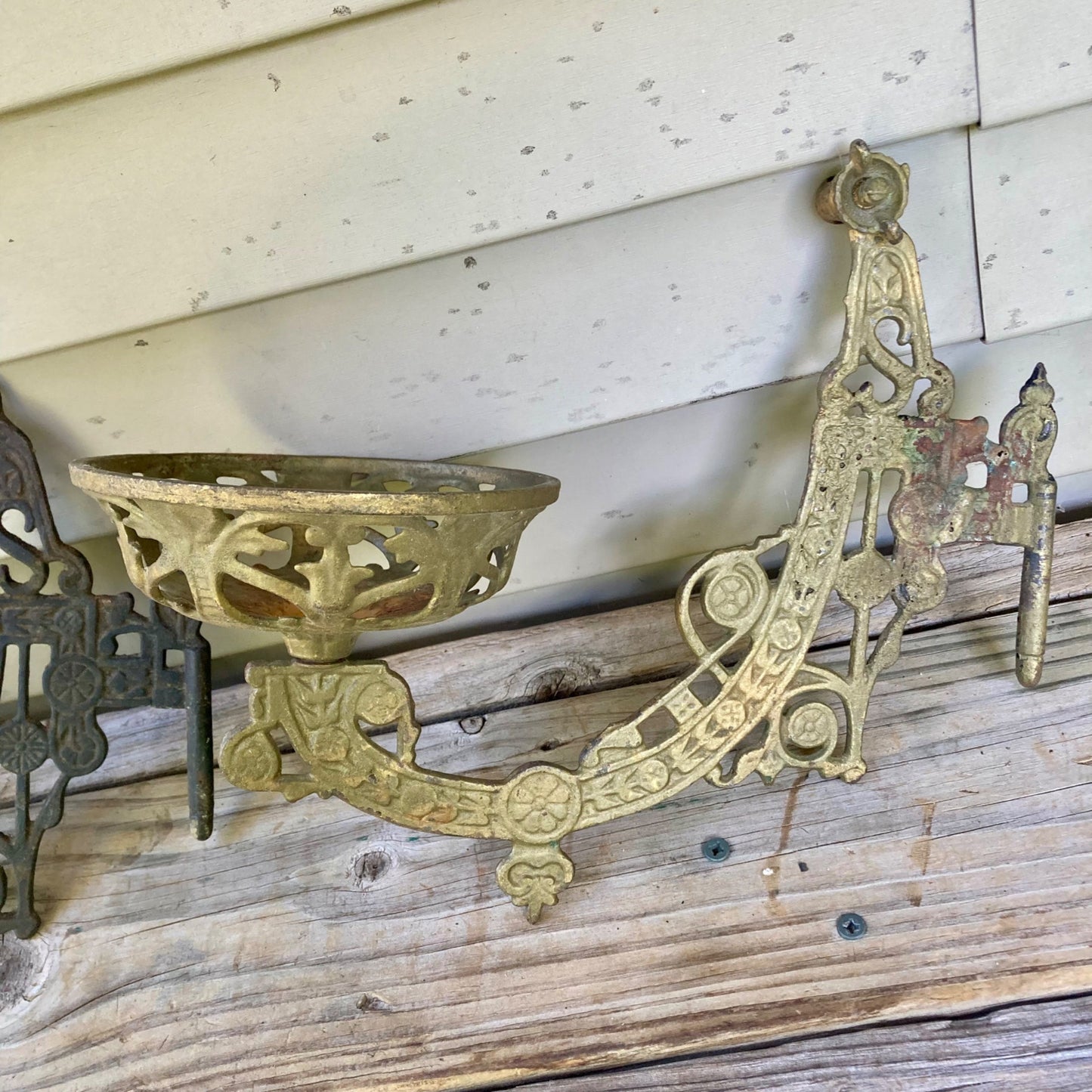 Lot 2 Vintage Ideal Cast Iron Oil Lamp Wall Sconces Antique Swing Arm Sconce