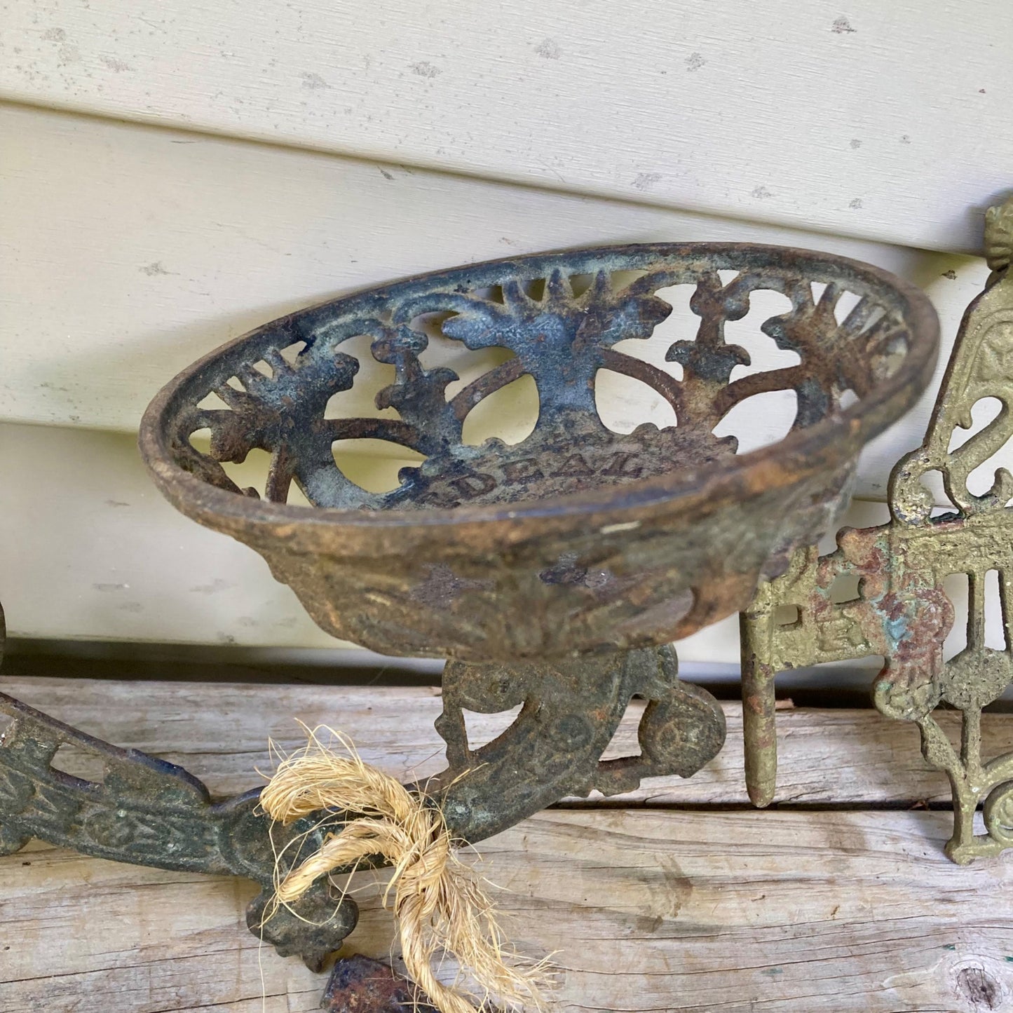 Lot 2 Vintage Ideal Cast Iron Oil Lamp Wall Sconces Antique Swing Arm Sconce
