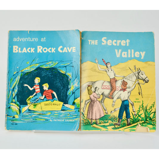 The Secret Valley Adventure at Black Rock Cave Books Lot of 2 Vintage