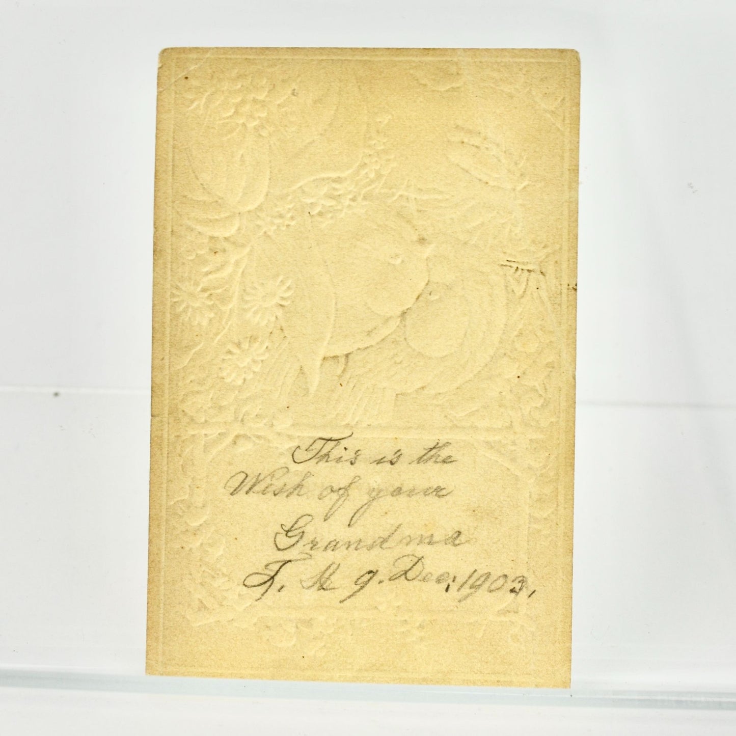 Antique Victorian Happy May Your Birthday Be Embossed Card