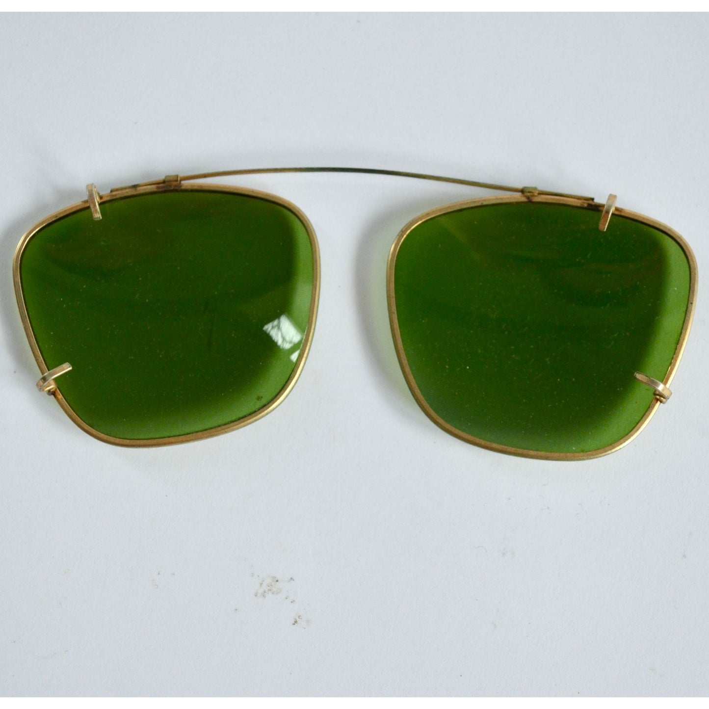 Vintage Polaroid Clip-On Sunglasses Green Glasses w/ Fidelity USA Case