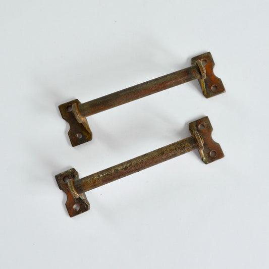 Lot 2 Vintage Copper? Metal Drawer Pulls Cabinet Dresser Antique Handle