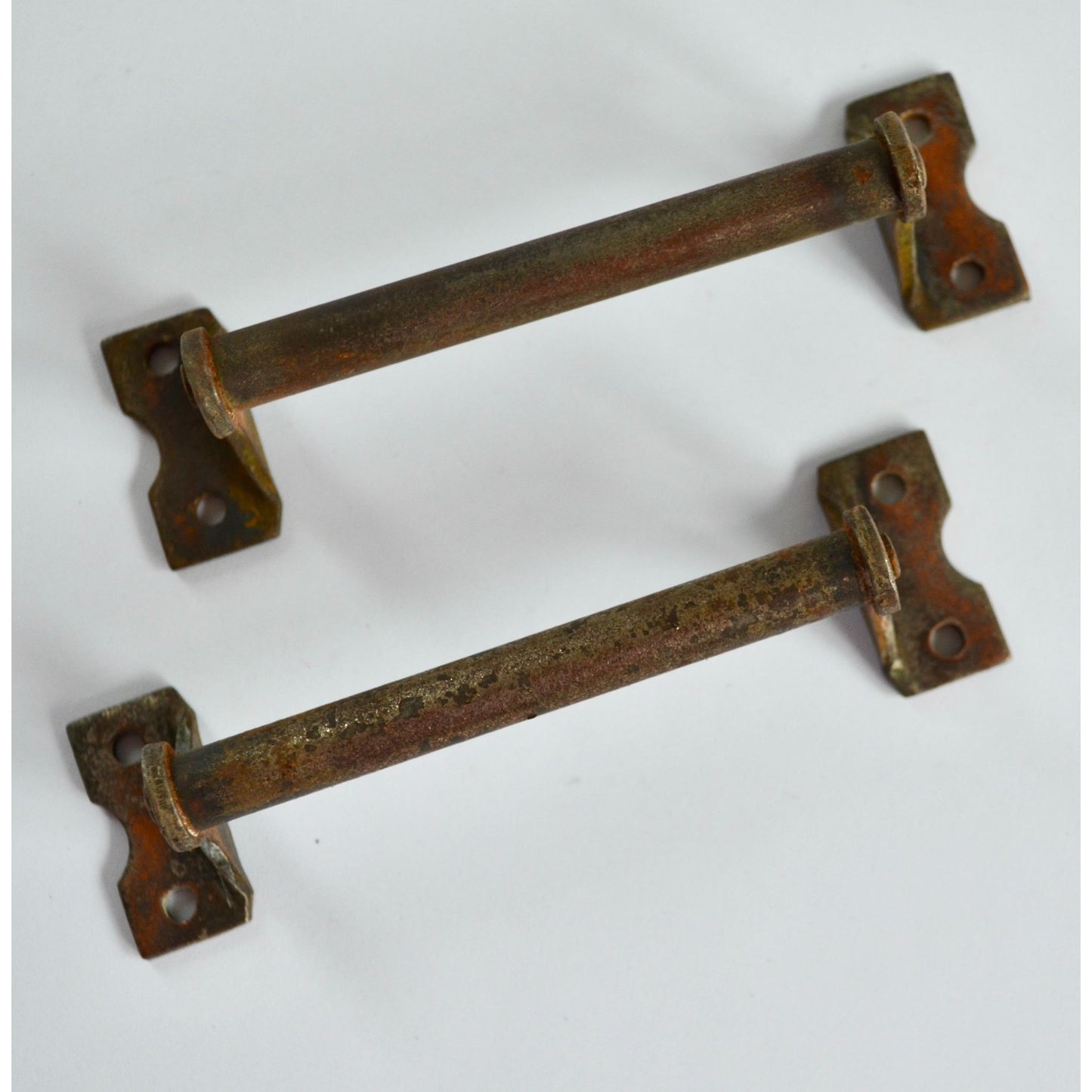 Lot 2 Vintage Copper? Metal Drawer Pulls Cabinet Dresser Antique Handle