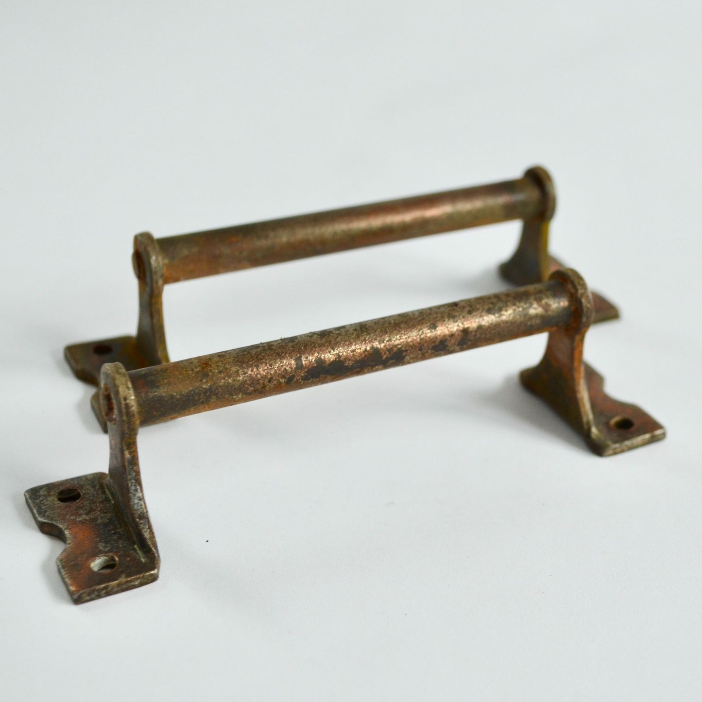 Lot 2 Vintage Copper? Metal Drawer Pulls Cabinet Dresser Antique Handle