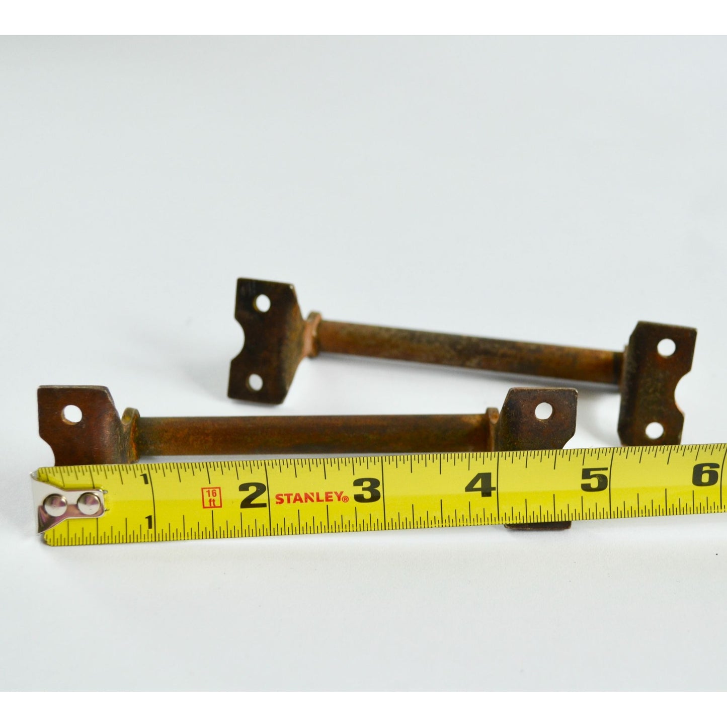 Lot 2 Vintage Copper? Metal Drawer Pulls Cabinet Dresser Antique Handle