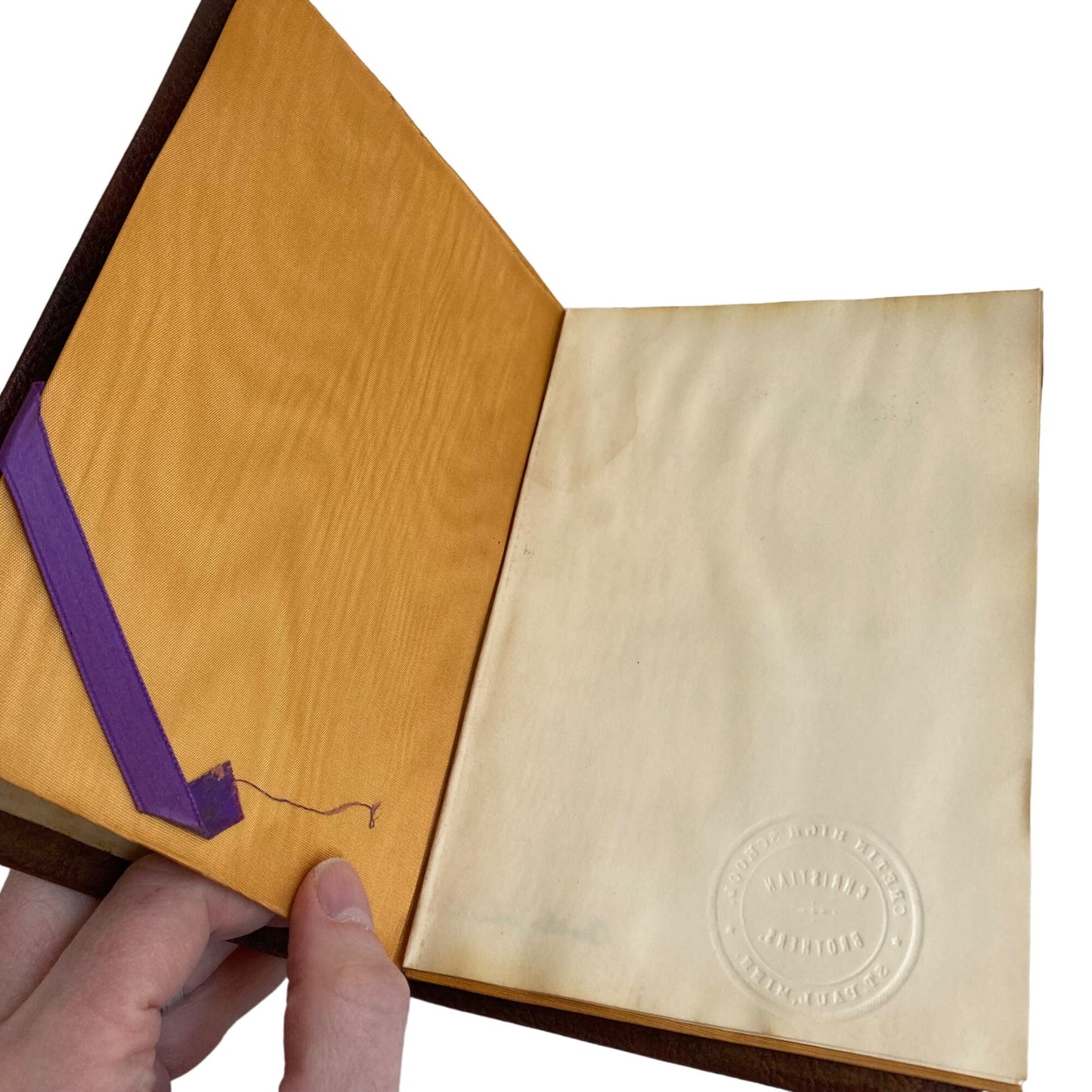 Vintage 1938 Cretin High School Diploma w/ Leather Cover St Paul, MN Minnesota