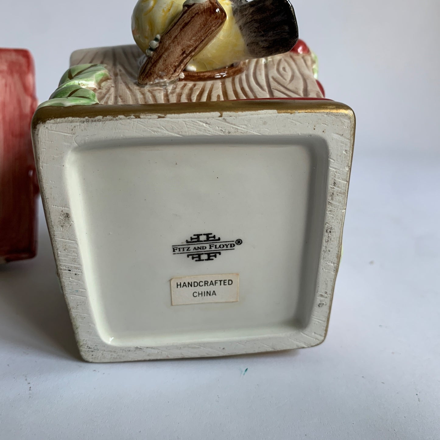 Fitz & Floyd Bird House Box Candy Dish Bowl Chickadee
