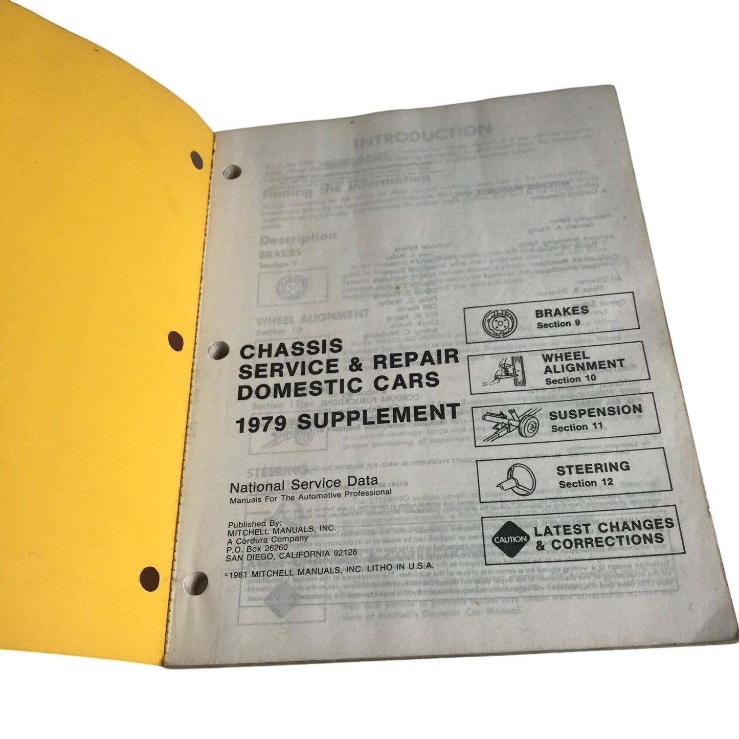 Mitchell Chassis Service & Repair Manual Domestic Cars 1979 Supplement