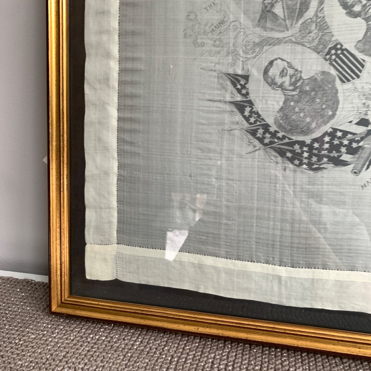 1898 Manila Captured August 13th Silk Scarf Professionally Framed