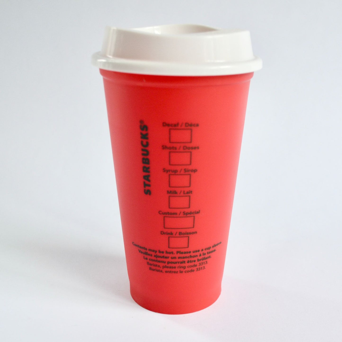 Starbucks 2013 Red Plastic Reusable Coffee Cup