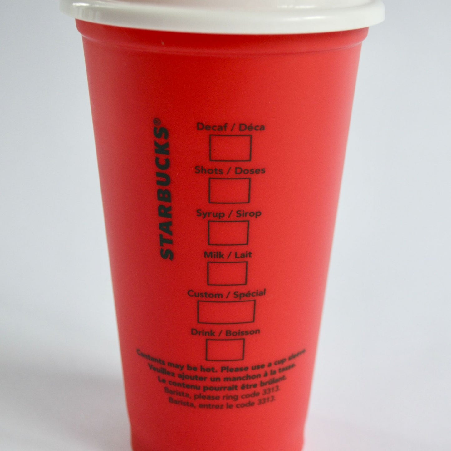 Starbucks 2013 Red Plastic Reusable Coffee Cup