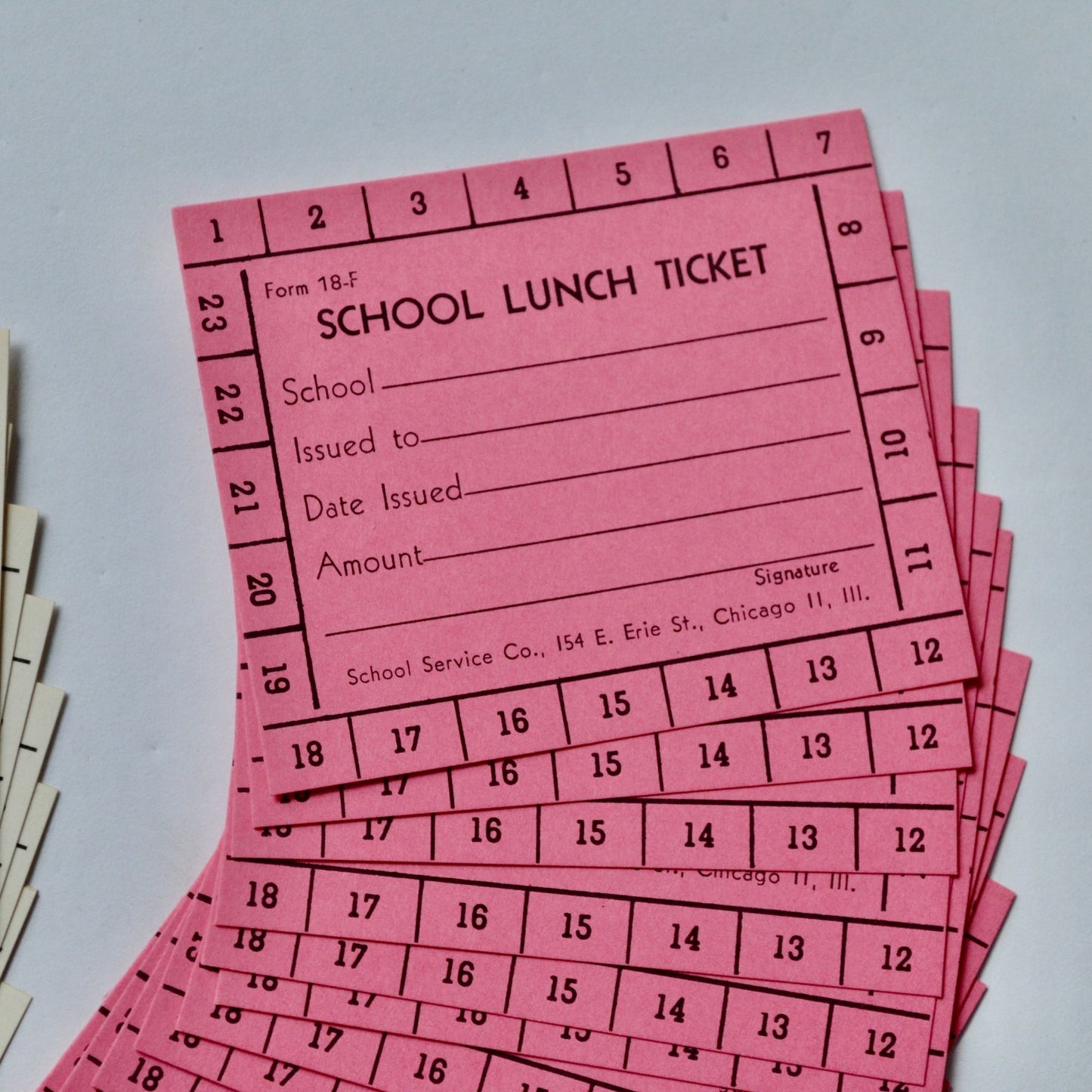 Vintage School Lunch Milk Tickets Unused Lot of 21