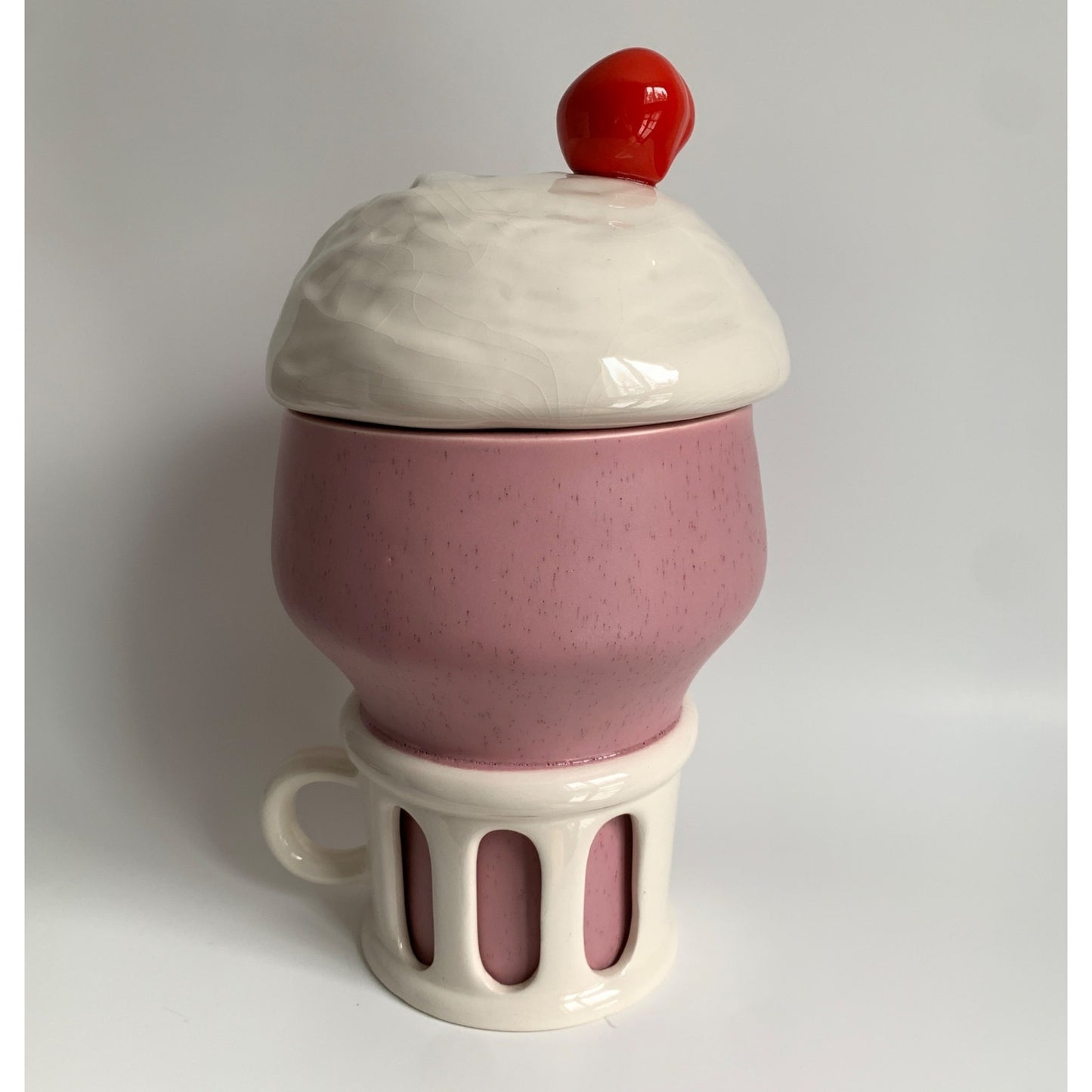 ADORABLE Vintage Milkshake Cookie Jar with Cherry 13" Tall