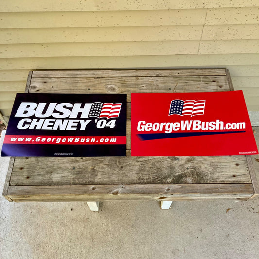 Lot 2 Vintage Political Yard Signs George Bush Dick Cheney 2004 USA Presidents