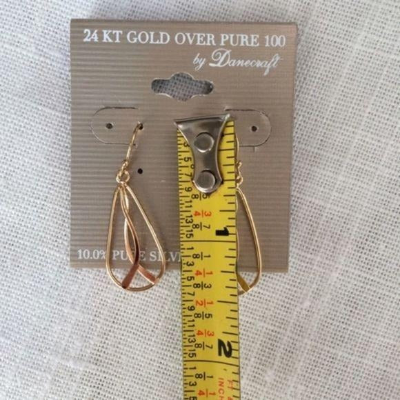 Danecraft 24K Gold over Silver Teardrop Earrings