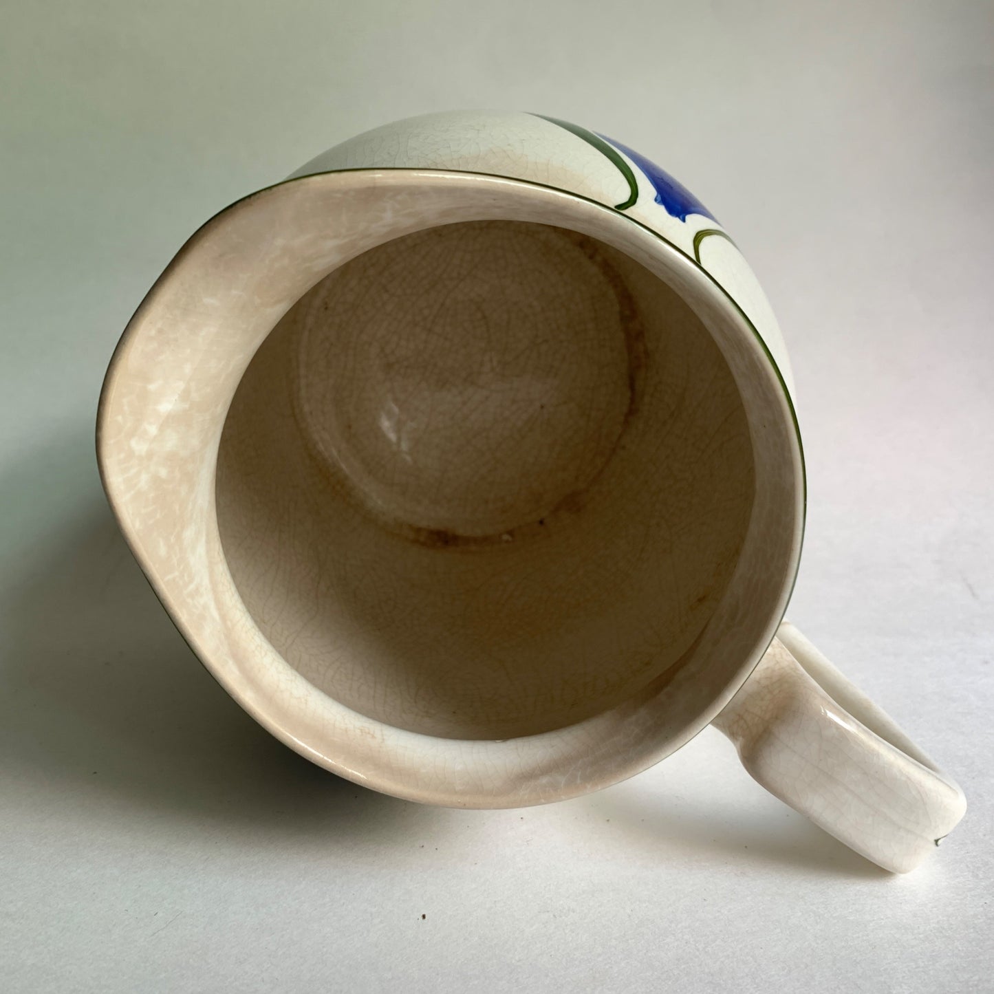 Vintage Steubenville Hand Painted Blue Tulip Pitcher