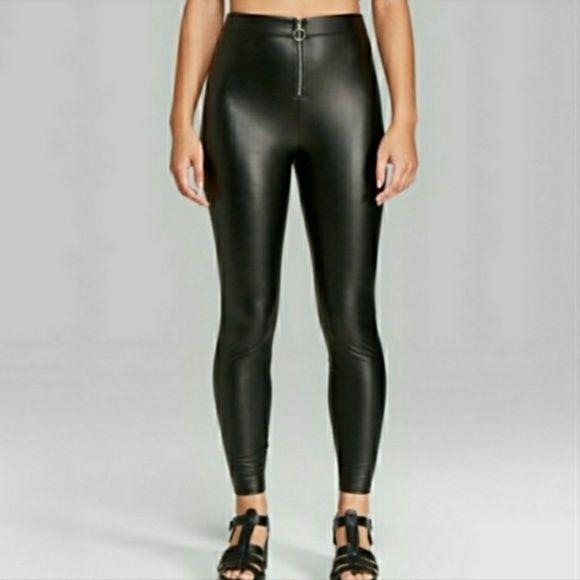 NEW wild fable Black Liquid Leggings Faux Leather