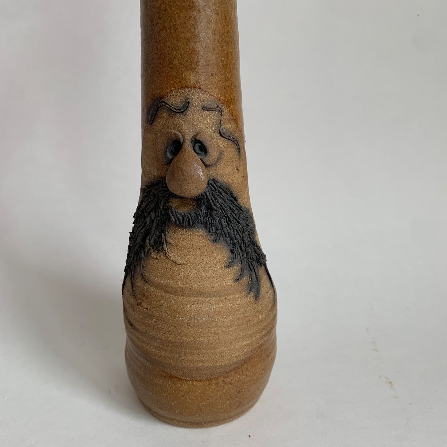 Foothills Pottery Vintage 1980s Face Vase 10.75" Tall Stoneware