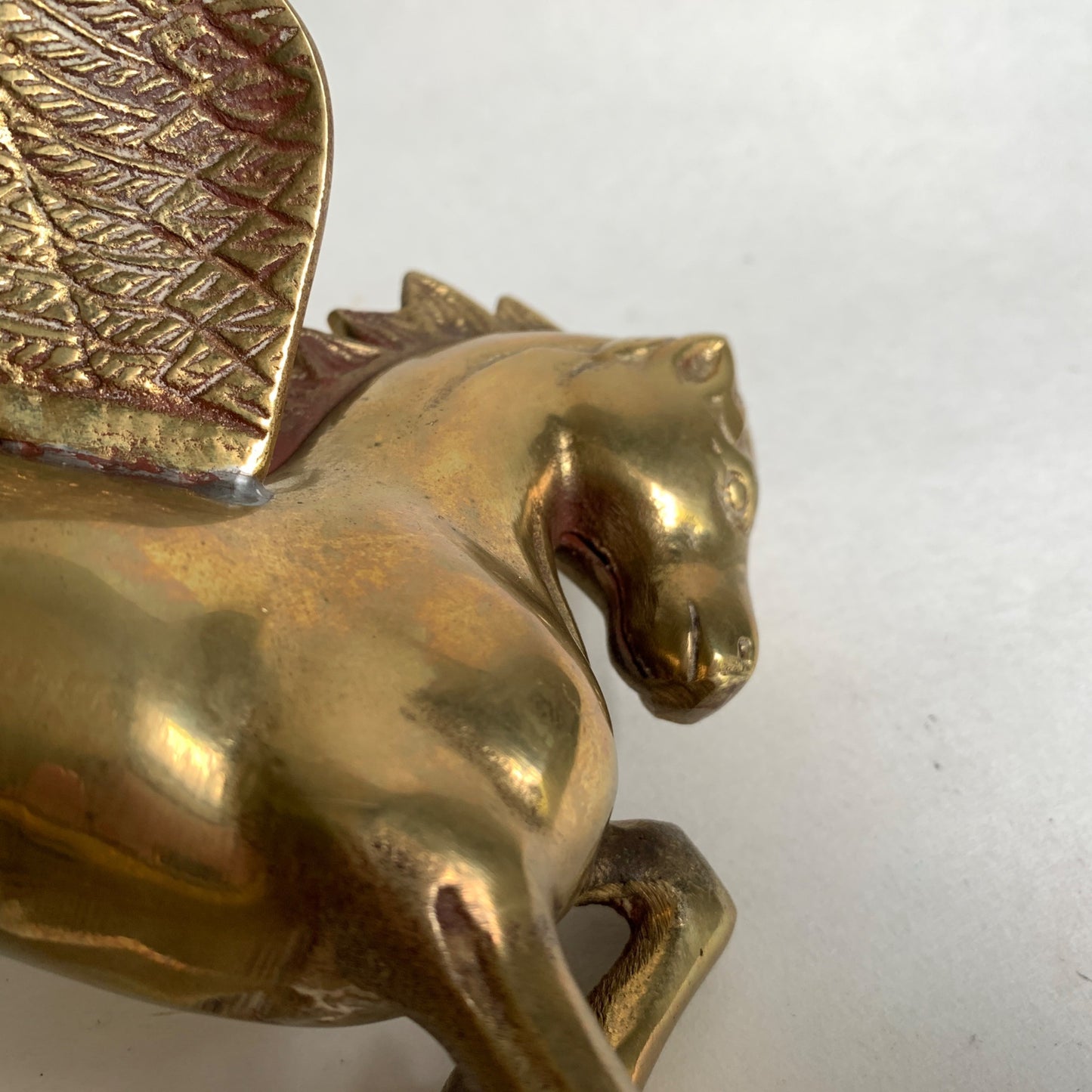 Vintage Brass Pegasus Horse On Stand 7"