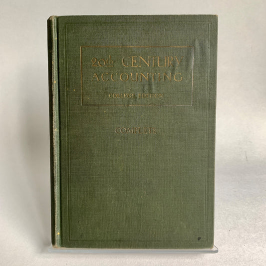 1929 20th Century Accounting College Edition James Baker Vintage Book Green