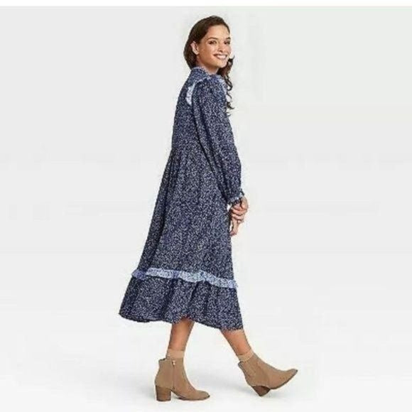Universal Thread Balloon Long Sleeve Ruffle Dress New