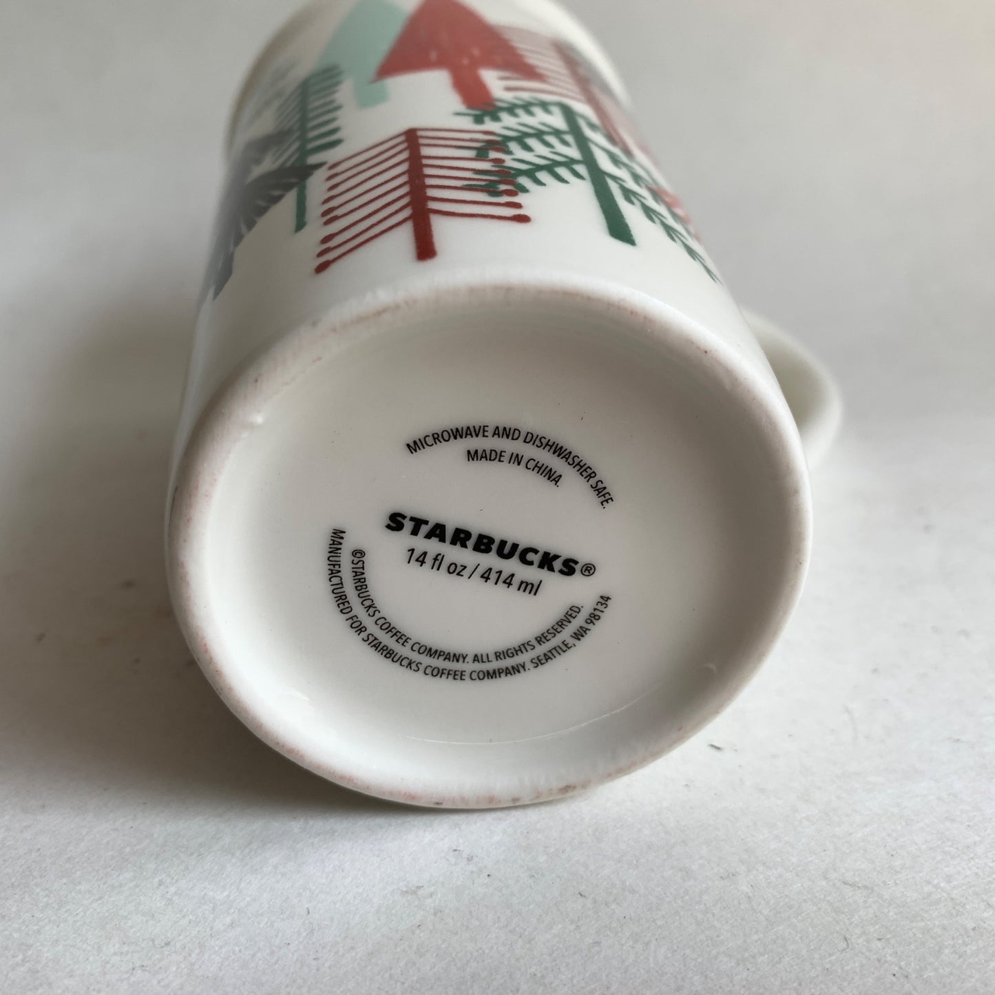 Starbucks 14 oz. Winter Ceramic Handled Travel Coffee Mug Trees