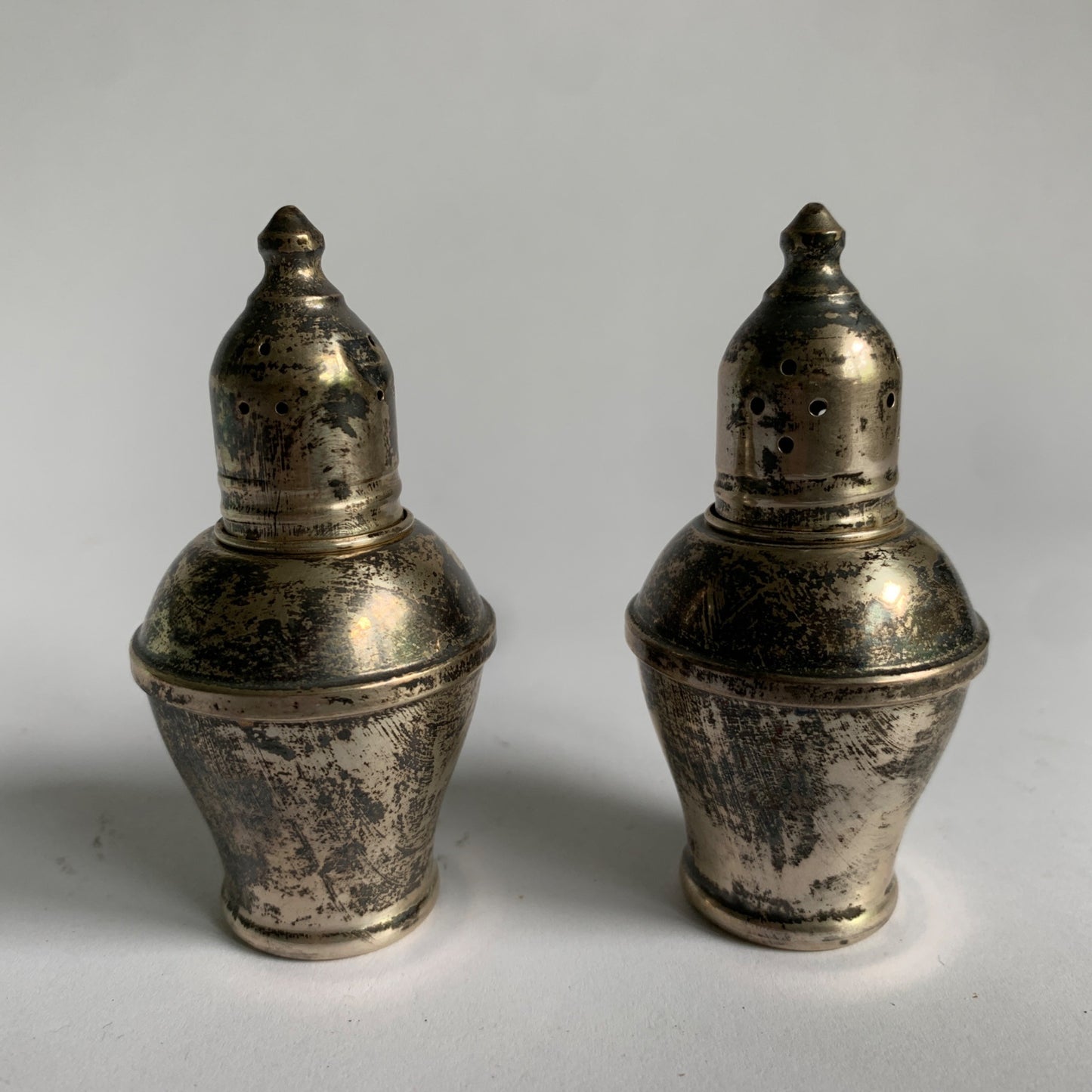 Sterling Silver Weighted Salt & Pepper Shakers with Box Vintage Duchin Creation